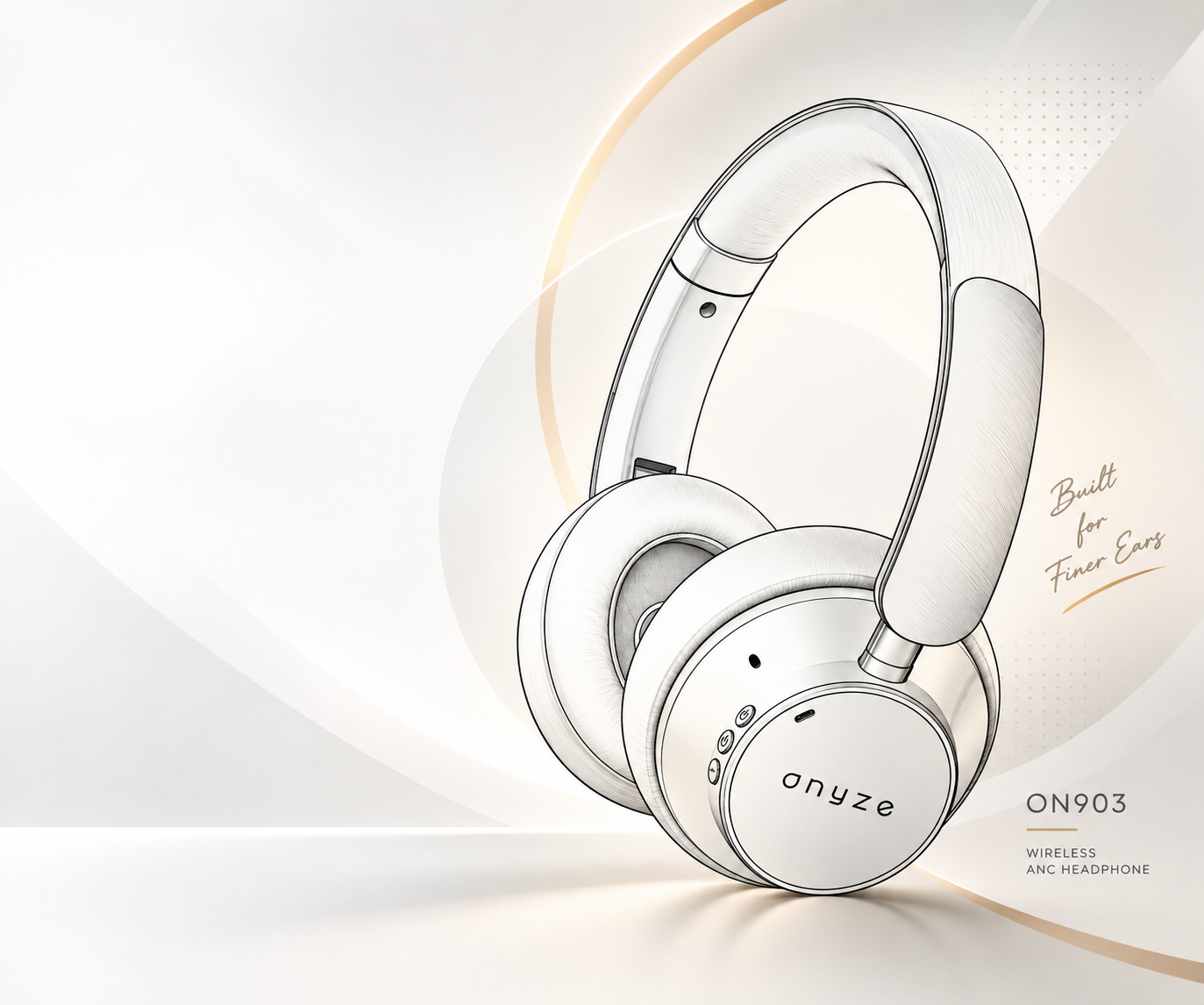 VORIC ON903 premium headphone illustration